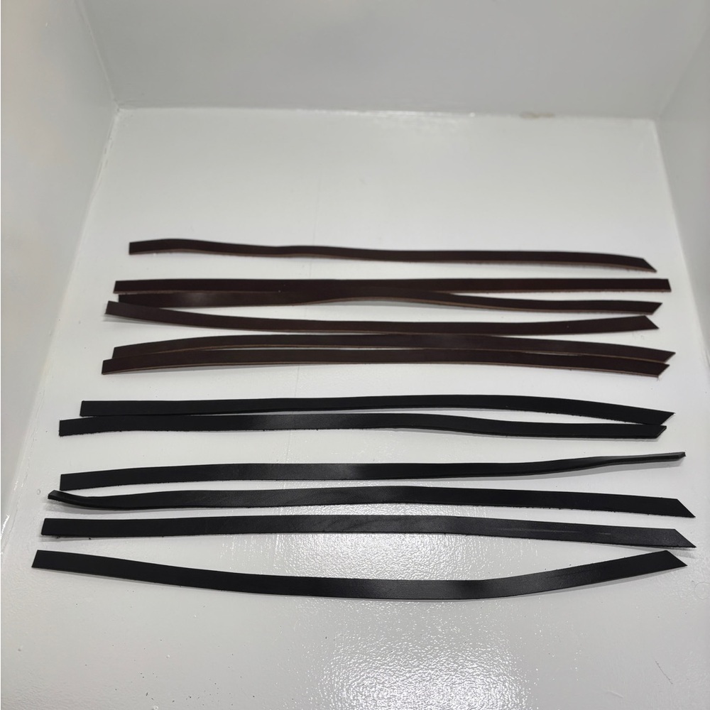 Latigo Leather Strap Bundle 12pc Brown Black Pre-Cut Leather Strips DIY Craft - Picture 4 of 13